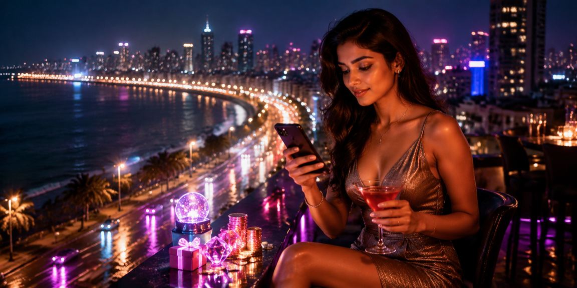 Neon-lit Mumbai Marine Drive representing IPL festive promotions